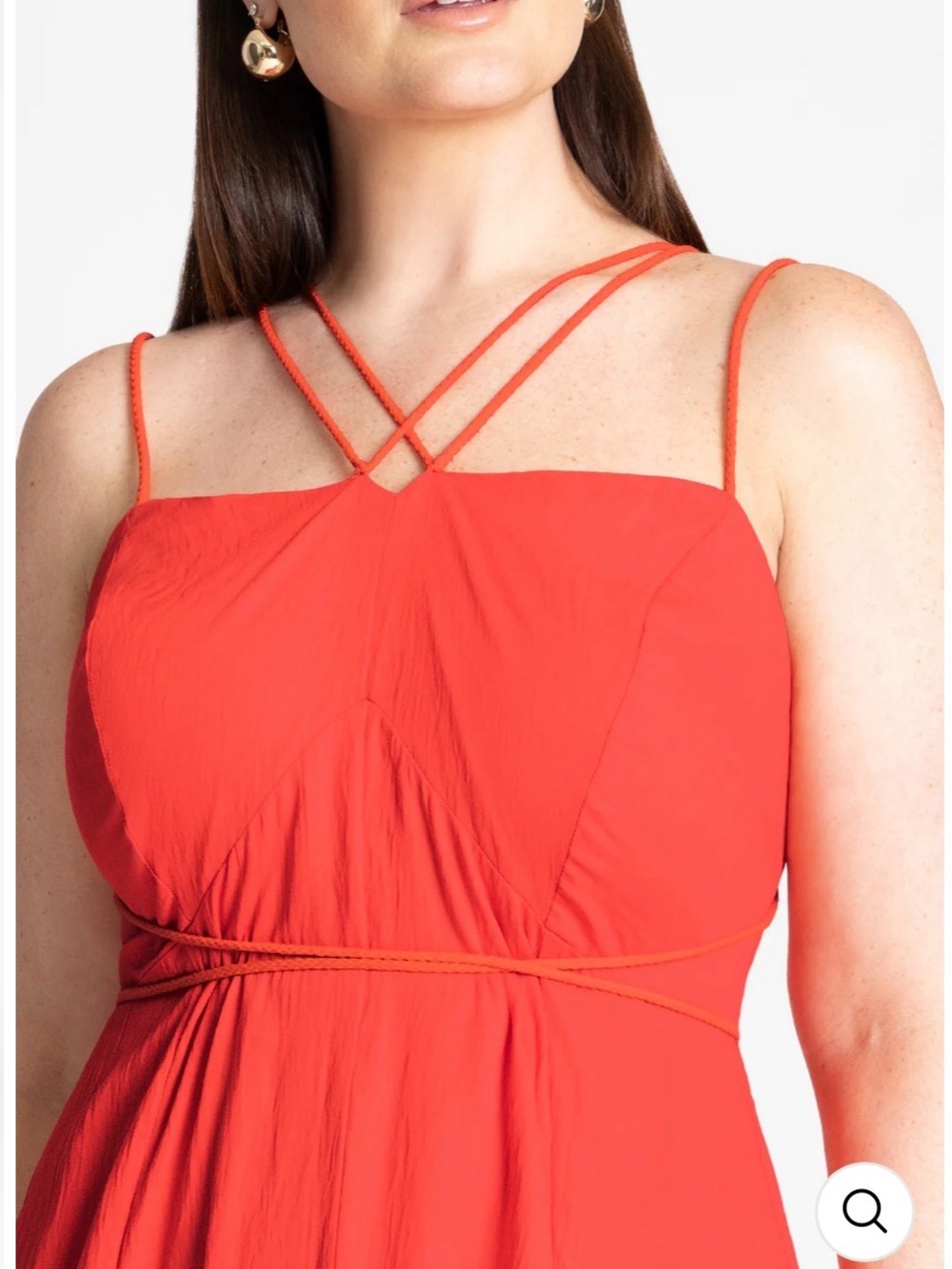 NWT Eloquii Nordstrom Red Strappy Tiered Maxi Dress Wedding Resortwear vacation - Picture 3 of 9